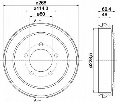 HELLA PAGID 8dt355301921 -  Тормозной барабан